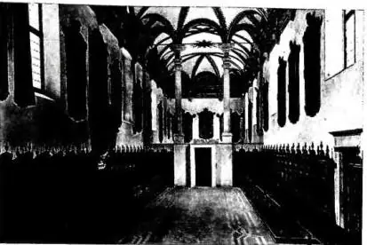 Above left: REFECTORY OF THE CERTOSA DI PAVIA (ca. 1450). On the left, the reading pulpit, work of the school of B. Briosco. Above right: REFECTORY OF THE BADIA FIESOLANA (15th cent.). The background fresco with Jesus fed by Angels is by Giovanni da S. Giovanni (1629) - Florence. Below left: REFECTO