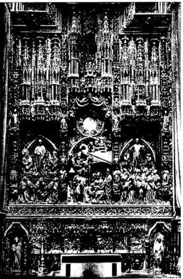 Left: RETABLO of the high altar of La Seo. Work by Pere Johan, Hans de Suabia and Gil Morlanes (15th cent.) - Zaragoza. Right: RETABLO of the main chapel in the cathedral, finished in 1504. Work by the architects Enrique Egas and Pedro Gunicl, and the sculptors Copin de Holanda, Sebastian de Almonac