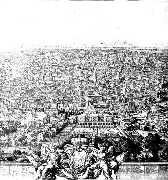 MAP OF THE CITY OF ROME, drawn and engraved by Giuseppe Vasi and dedicated to King Charles III of Spain in