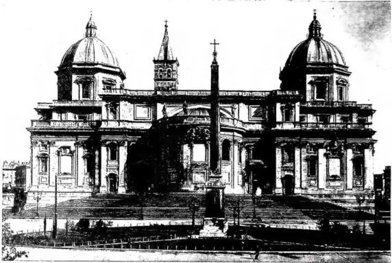 Above: REAR PART OF THE BASILICA OF ST. MARY MAJOR. On a design by F. Ponzio and G. Rainaldi (ca. 1650) - Rome. Below: HALL OF PALAZZO COLONNA. On the vault, frescoes by G. Coli and F. Gerardi (1675-78); mirrors and furnishings of the 18th cent. - Rome.