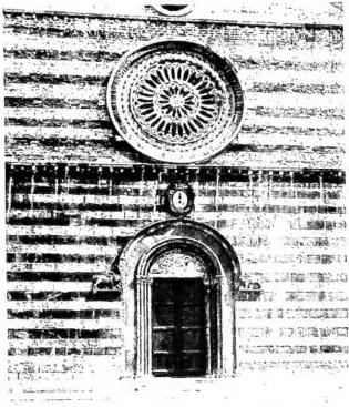 Above left: ROSE WINDOW OF THE FACADE OF THE CHURCH OF ST. PETER (ca. 1150) - Tuscania.