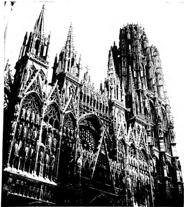 DETAIL OF THE FACADE OF THE CATHEDRAL (13th-15th cent.) - Rouen.