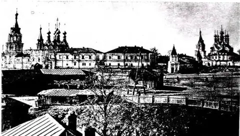 Above: VIEW OF MUROM ON THE OKA RIVER. On the left the monastery of the Most Holy Trinity (16th cent.). On the right the monastery of the Annunciation (a. 1563). Below: VIEW OF SUZDAL, ancient city and independent…