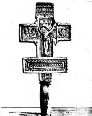 Above left: HAND CROSS IN WOOD (1852), folk art of Podolia. Above right: HAND CROSS IN WOOD (1899), folk art of the Huculy. Below left: CHURCH OF THE BASILIAN MONASTERY, formerly cathedral (1510) - Supraxl (White Russia). Below right: HOMAGE TO HIS EXC. MSGR. GIOSAFAT KOCYLOVSKYJ, bishop of Peremyšl of the Ruthenians on the occasion of a pastoral visit.