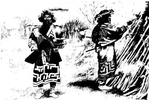 Above: SACRIFICE to the Supreme Being among the Ainu (Japan) - Rome, Pontificio Museo etnologico miss. lateranense. Below: SACRIFICE to the ancestors (Indochina) - Rome, Pontificio Museo etnologico miss. lateranense.