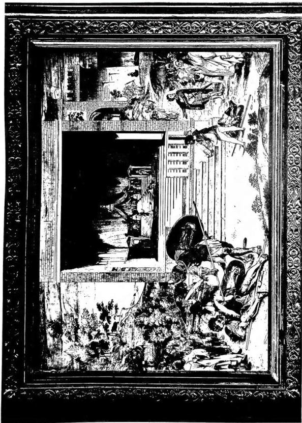 STORIES OF DAVID, in the foreground the killing of the giant Goliath. Inlay in the choir (1st half of the 16th cent.) of the church of S. Maria Maggiore, work by the Capodiferro after a cartoon by Lorenzo Lotto - Bergamo.
