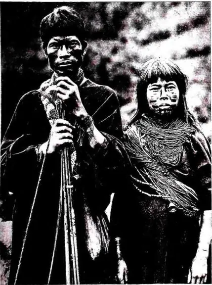 Left: INDIAN TATTOO: an Indian 'chuncho' chief and his wife visit the Salesian house in a mission of the apostolic vicariate of Ucayali - Peru. Right: RELIEF TATTOO. Negro of Bobo Dioulasso (Africa).