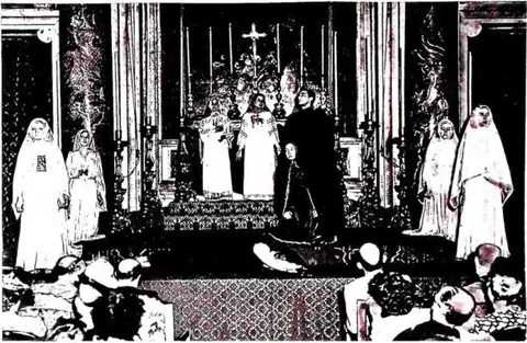 Above: A SCENE from La vida es sueño by Calderón de la Barca, performed by the Students of the National Academy of Dramatic Art, in the hall of the Borromini Oratory - Rome. Below: A SCENE from The Dialogues of the…