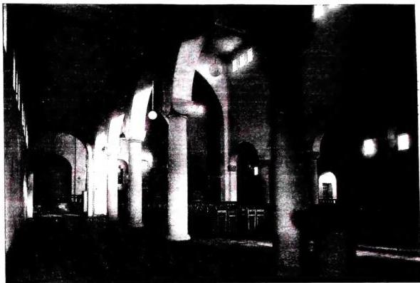 Above: INTERIOR OF THE CHURCH OF THE HOLY FAMILY at Cederna (Monza), built by the "Beato Angelico" School (1937-38). Below: THE CHAPEL OF THE THEOLOGIANS, in the Seminary of Venegono, decorated by the "Beato Angelico" School (1941).