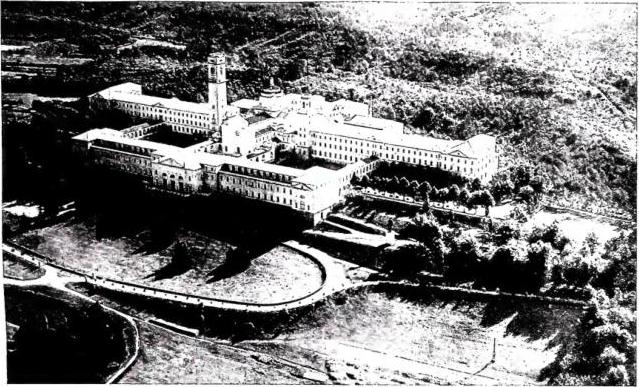 Above: AERIAL VIEW OF THE MAJOR SEMINARY of the archdiocese of Milan - Venegono Inferiore.