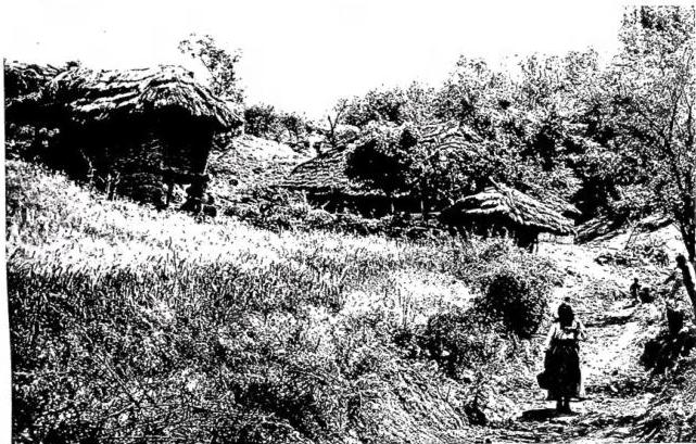 Above: VILLAGE OF HUTS, near Kumanovo.