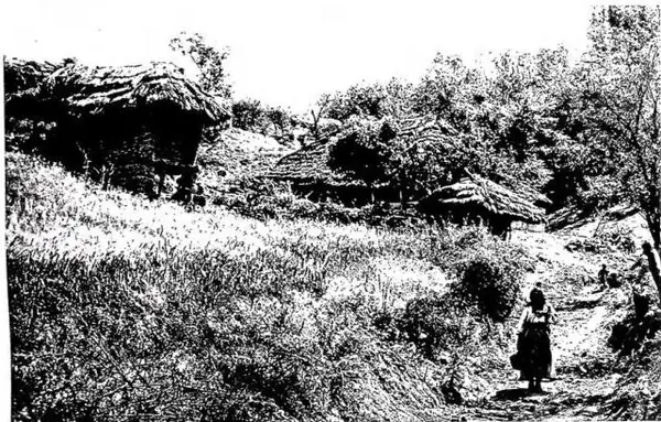 Above: VILLAGE OF HUTS, near Kumanovo. Below: CHURCH OF THE MONASTERY, near Peć.