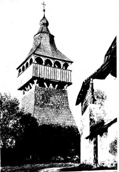 Left: WOODEN BELL TOWER OF HALIĆ (Novohrad). Right: CASTLE OF DEVIN on the Danube (9th cent.) and Tower of the Virgins (16th cent.).