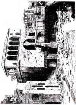 Left: APPARATUS OF THE SOVEREIGN MILITARY ORDER OF MALTA for the transport of the sick to Lourdes, flying over Rome. Above right: LOGGIA OF THE HOUSE OF THE KNIGHTS OF RHODES, erected towards the end of the 12th cent. and restored between 1467-70 by Card. Marco Barbo - Rome, Forum of Trajan. Below right: THE GRAND MASTER CHIGI WITH HIS SUITE after an audience with the Holy Father.