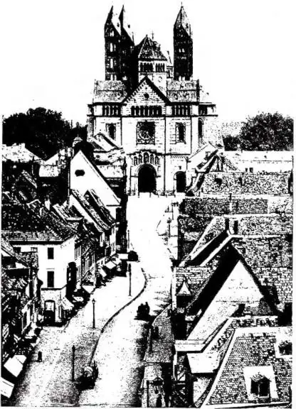 A sinistra: LA CATTEDRALE (sec. XI). A destra: VEDUTA DEL CASTELLO (sec. XIII con trasformazioni dei secc. XVI-XVII).