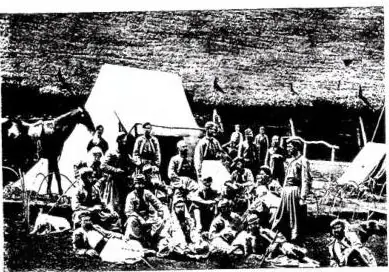 Above left: MASS IN THE CAMP OF THE PAPAL ARMED FORCES. Lithograph prior to 1870. Above right: ANCIENT PORTA S. LORENZO AND PAPAL SOLDIERS - Rome. Below left: CAMP OF PAPAL ZOUAVES (ca. 1865). Below right: TYPES OF PAPAL ZOUAVES (ca. 1865).