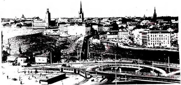 Above: PANORAMA OF THE CITY FROM THE TOP OF THE CATERINA TOWER. Below left: FUNERARY CHAPEL erected in the 17th cent. near the Gothic church of St. Francis on the island of Riddarholmen. Below right: INTERIOR OF THE CHAPEL OF THE ROYAL CASTLE (early 18th cent.).