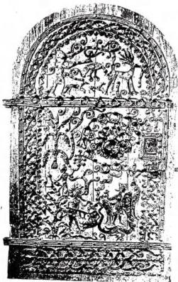 Above left: DOOR OF THE CHURCH OF ROGSLÓSA (11th cent.). Above right: SILVER URN of St. Eric, king and martyr, founder and patron of Stockholm (14th cent.), kept in the cathedral of Uppsala. Below: CHAPTER HOUSE OF THE MONASTERY OF VADSTENA (late 14th cent. - early 15th cent.).