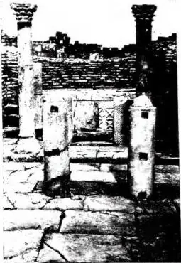 Above left: CHRISTIAN CEMETERY of Timgad. Centre: DEDICATORY INSCRIPTION OF THE CIVITAS TAMOGADIENSIS OF 539 - Timgad, Museum. Below: CHRISTIAN LAMPS, with reliefs depicting Christ among the angels, St. Paul, the sacrifice of Abraham, the three youths in the furnace (5th cent.) - Timgad, Museum. Abo