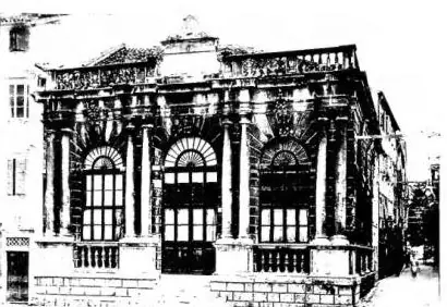 Above left: FACADE OF THE DUOMO dedicated to S. Anastasia, completed in 1304 - Zara. Above right: THE LOGGIA DEL COMUNE, seat of the Biblioteca comunale P. A. Paravia, built by G. Sammicheli (1565) - Zara. Below left: CLOISTER OF THE CONVENT OF S. FRANCESCO (1556) - Zara. Below right: INTERIOR VIEW 