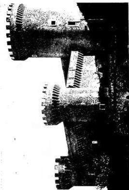 Left: 14TH-CENT. HOUSE - Tivoli. Above right: THE ROCCA PIA, built by order of Pope Pius II (ca. 1459). Below right: INTERIOR OF THE CHURCH OF ST. PETER OR DELLA CARITÀ (12th cent.), restored after the bombings of 1944 - Tivoli.