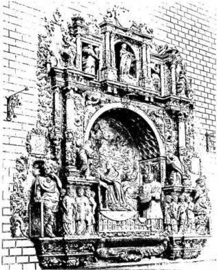 Above right: ALABASTER TOMB of Don Gutiérrez Vargas y Carvajal, bishop of Plasencia (d. 27 Apr. 1559), work by Francesco Giralte - Madrid, chapel of the bishop. Below left: MONUMENT TO STEFANO PALLAVICINO, prince of Gallicano and to Card. Lazzaro Pallavicini, by G. Mazzuoli (1714) - Rome, church of S. Francesco a Ripa. Below right: FUNERARY MONUMENT to Countess Sofia Zamoyska, by L. Bartolini (1837) - Florence, church of S. Croce.