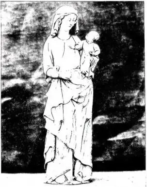In alto a sinistra: MADONNA in avorio. Scultura del sec. xiv - Tournai, Tesoro della Cattedrale. In alto a destra: PIETÀ. Pittura di scuola di Roger de la Pasture (sec. xv) - Tournai, collez. Platteau. In basso: LA PREDICAZIONE DI S. PIATO in un arazzo ordinato da Toussaint Prier, canonico di Tourna