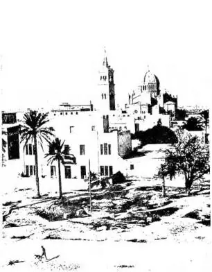 Above left: PANORAMA OF THE NEW QUARTERS OF TRIPOLI. Above right: THE SGIAR-SCIARA WATERFALL near Tarhuna. Below: DETAIL OF THE MOSAICS of the Justinian Basilica - Sabratha.