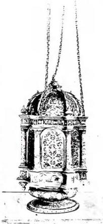 1. - SILVER THURIBLE (late 14th cent.) - Mileto, Cathedral. 2. - THURIBLE of the 15th cent. - Rossano, Cathedral. 3. - Bronze THURIBLE of the 12th cent., with the inscription "Haec tu quaeso videns, Gozbertus sit, pete vivens" - Trier, Cathedral. 4. - SILVER THURIBLE (17th cent.) - Fidenza (Borgo S. Donnino), Cathedral. 5. - THURIBLE AND BOAT in gilded and chased silver (18th cent.) - Bologna, Basilica of S. Petronio.