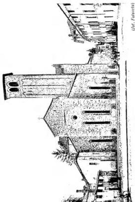 Above left: THE MULTI-SPORT FIELD and the Ossuary Temple of the Fallen built to the design of the architects A. Limongelli and P. Valle. Above right: APSE AND BELL TOWER of the church of S. Francesco (2nd half of the 13th cent.). Below left: THE LOGGIA OF S. GIOVANNI, built by B. di Morcote (1533) with the Clock Tower, built to the design of Giov. da Udine (1527). Above, the Castle, to the design of Giov. Fontana (1517). Below right: PALAZZO DELLA LOGGIA, built by B. della Cisterna (1448-56) to the design of N. Lionelli. It was rebuilt in its original forms after the fire of 19 Feb. 1876.