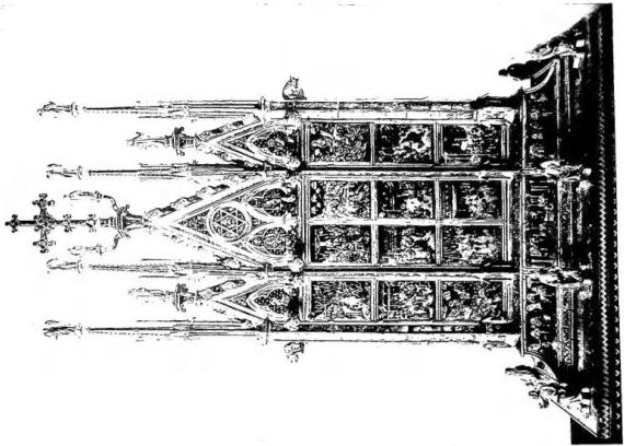 THE RELIQUARY OF THE MOST HOLY CORPORAL, by Ugolino di Vieri and assistants (1338). Left: the recto. From top and from left to right, stories relating to the Miracle: 1) Miracle of Bolsena; 2) Urban IV priest; 3) Urban IV bishop; 4) The bishop at Bolsena; 5) The bishop goes toward Orvieto; 6) The Pope goes to meet the Corporal; 7) exposition of the Corporal; 8) Urban IV and St. Thomas. In the last band the stories of Christ which continue then on the verso: 1) entry of Jesus into Jerusalem; 2) Last Supper; 3) Washing; 4) Discourse. Right: the verso. From bottom and from left to right: 1) Centemani; 2) capture of Christ; 3) meeting with Anna; 4) Caiaphas; 5) in the Praetorium; 6) before Brode; 7) again in the Praetorium; 8) Ecce Homo; 9) ascent to Calvary; 10) Crucifixion; 11) Deposition; 12) Resurrection - Orvieto, Cathedral.