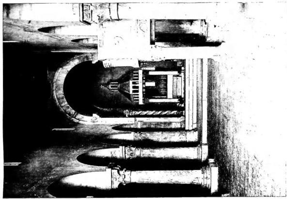Above left: FAÇADE OF THE CHURCH OF S. MARIA DELLA TOMBA (15th cent.) - Sulmona. Below left: HERMITAGE OF CELESTINE V - Sulmona. Right: INTERIOR OF THE CHURCH OF S. MARIA of Bominaco (late 11th cent.). The ambo is of 1180.