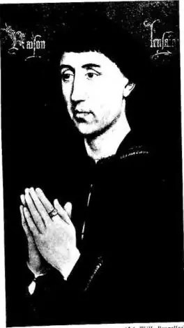 Left: PORTRAIT OF LORENZO FROIMONT - Brussels, Museum of Ancient Art. Centre: ANNUNCIATION - Antwerp, Royal Museum of Fine Arts. Right: JOSEPH OF ARIMATHEA. Detail of the Deposition - Escorial, Chapter House.