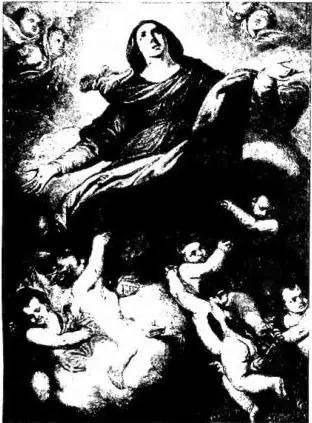 Above left: THE ASSUMPTION (1622-27) - Florence, Private collection. Above right: THE VIRGIN OF THE ROSARY - Palermo, Oratory of the Rosary. Below: LAMENTATION OVER THE DEAD CHRIST (1634) - Antwerp, Royal Museum of Fine Arts.