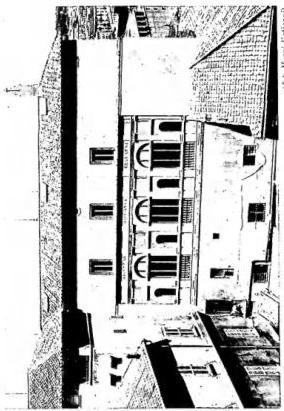Above left: NORTH SIDE OF THE PALAZZETTO OF INNOCENT VIII (1484-92). On the left the exterior of Bramante's staircase; on the right the round hall of the Museo Pio-Clementino. Above right: RAPHAEL'S LOGGETTA on the courtyard of the Maresciallo (ca. 1516), restored by Pius XII (1945). Below left: THE FONTANA DELLA GALERA, built by Paul V and restored by Pius VI. In the centre of the basin, bronze Galley (1615-22). Below right: COURTYARD OF THE SENTINEL, with recent additions and restorations.
