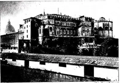 Above left: NORTH SIDE OF THE PALAZZETTO OF INNOCENT VIII (1484-92). On the left the exterior of Bramante's staircase; on the right the round hall of the Museo Pio-Clementino. Above right: RAPHAEL'S LOGGETTA on the courtyard of the Maresciallo (ca. 1516), restored by Pius XII (1945). Below left: THE