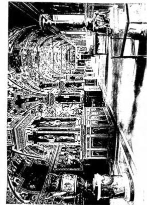 Above left: THE FIRST OF THE "SALE PAOLINE" of the Biblioteca Vaticana, frescoed under Paul V (1610-11). On the back wall, scene of the canonization of St. Charles Borromeo. Above right: LIBRARY OF SIXTUS V OR "SALONE SISTINO", frescoed under the direction of Giovanni Guerra and Cesare Nebbia (1588-89). Below left: THE SALA DUCALE, frescoed under Paul IV (1555-59). The large stucco curtain with angels is by G. L. Bernini. Below right: HALL OF THE MUSEO SACRO, opened in 1768. On the vault the Triumph of the Church and the three theological virtues, frescoed by Stefano Pozzi (1768).