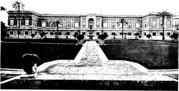 Above: FACADE OF THE PINACOTECA, built by L. Beltrami (1932). Below: THE RAPHAEL ROOM in the Pinacoteca, with the Madonna of Foligno, the Transfiguration, the Coronation of the Virgin, and tapestries executed from cartoons by Raphael, built by L. Beltrami, inaugurated by Pius XI, on 28 Oct. 1932.