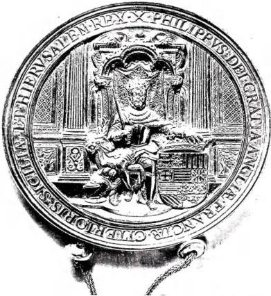 Above: GOLDEN SEAL OF PHILIP II of Spain, in the diploma with which he recognizes the Pope's investiture of the Kingdom of Sicily (1st Oct. 1555) - Vatican Secret Archives, Cabinet I. XVIII. 522. Below: LETTER OF THE CHINESE EMPRESS, Christian, Helena, to Pope Innocent X (1644) - Vatican Secret Archives, Cabinet I. XVIII. 1790.