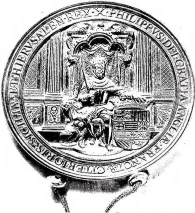 Above: GOLDEN SEAL OF PHILIP II of Spain, in the diploma with which he recognizes the Pope's investiture of the Kingdom of Sicily (1st Oct. 1555) - Vatican Secret Archives, Cabinet I. XVIII. 522. Below: LETTER OF THE CHINESE EMPRESS, Christian, Helena, to Pope Innocent X (1644) - Vatican Secret Arch