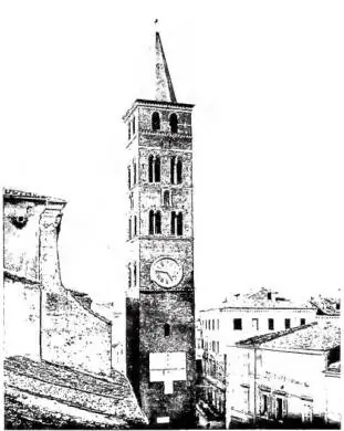 Above left: TOWER OF THE TRIVIUM, completed in 1353 - Velletri. Above right: LANCELLOTTI PALACE NOW GINNETTI, architect Martino Longhi the Elder (16th cent.) - Velletri. Below: THE LAKE and remains of the medieval city of Ninfa.