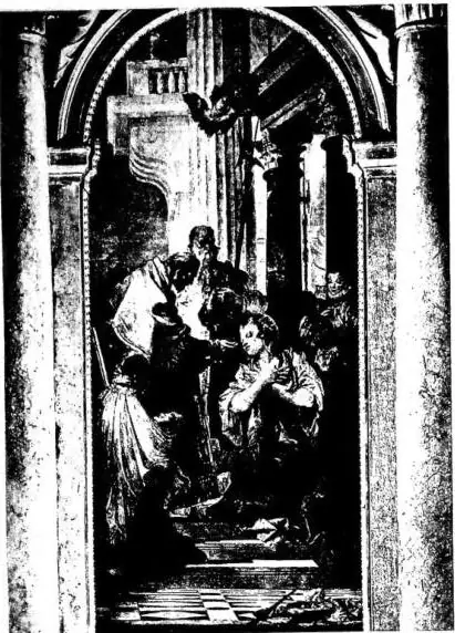 Left: COMMUNION OF ST. LUCY - Venice, church of SS. Apostoli. Right: THE ASSUMPTION OF THE VIRGIN. Fresco in the ceiling of the Oratory of the Purità - Udine.
